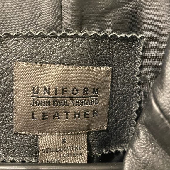 Uniform by John Paul Richard Black leather jacket size 8 - Picture 5 of 6